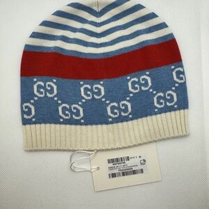 Gucci Striped Blue and Red Kids Hat - Size M